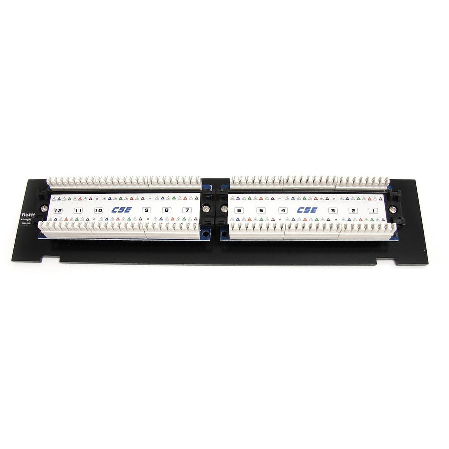StarTech.com 1U 12 Port Wall Mount Cat5e Patch Panel - 45 Degree with T568A and T568B Wiring