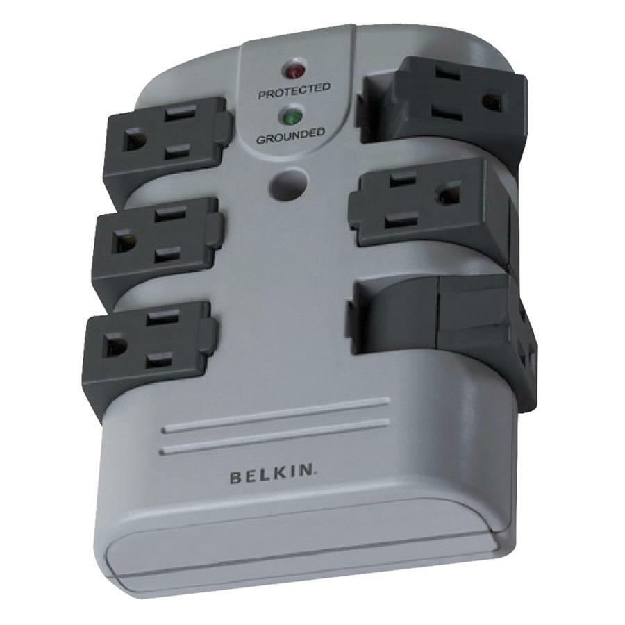 Belkin 6 Outlet Pivot Plug Surge Protector - Wall Mountable, 1080 Joules