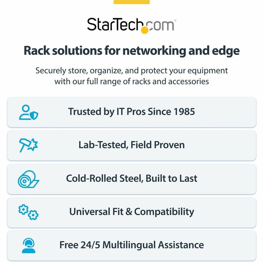 StarTech.com 6U Wall Mount Rack - 13.78 in. Deep Wall Mounting Bracket for Patch Panels and Network Equipment