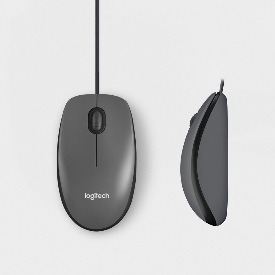 Logitech M100 Wired USB Mouse - 3-Button, 1000 DPI Optical Tracking, Ambidextrous Design, Compatible with PC and Mac
