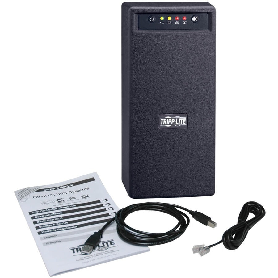 Eaton Tripp Lite Series OmniVS 120V 1000VA 500W Line-Interactive UPS Tower with USB and Phone Protection
