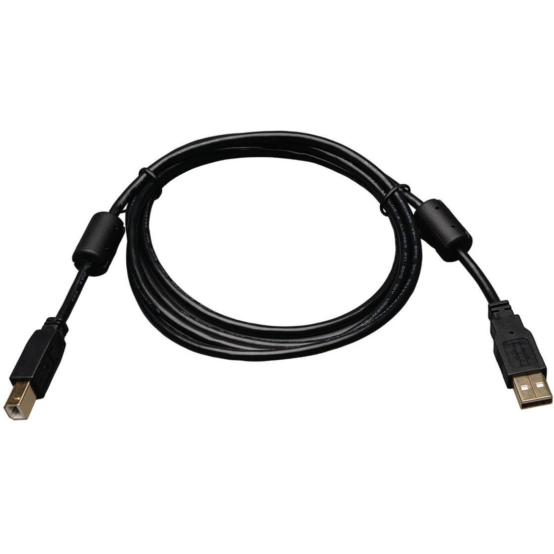 Eaton Tripp Lite Series 6 ft. USB 2.0 A to B Gold Device Cable with Ferrite Chokes