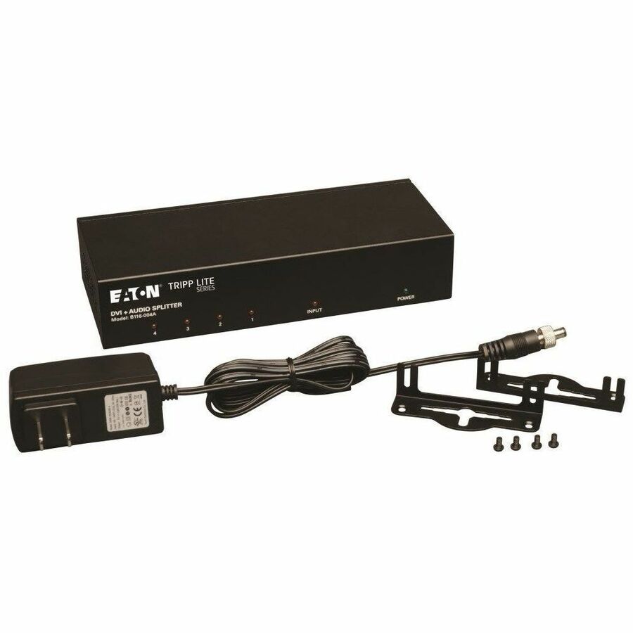 Eaton Tripp Lite Series 4-Port DVI Splitter with Audio and Signal Booster - Supports 1920 x 1200 Resolution