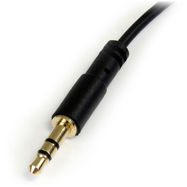 StarTech.com 1 ft Slim 3.5mm to Right Angle Stereo Audio Cable - M/M for iPhone, iPad, iPod