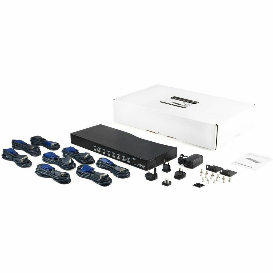 StarTech.com 8 Port 1U Rack Mount USB KVM Switch Kit with OSD and Cables