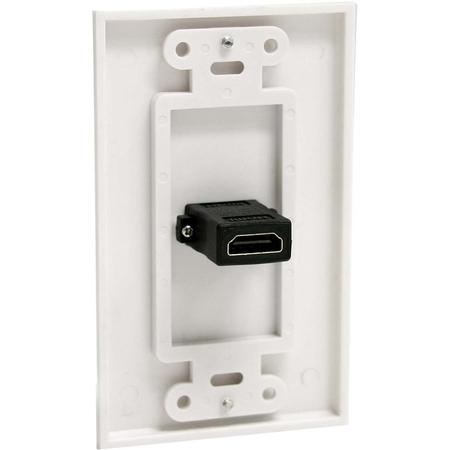 StarTech.com HDMIPLATE Single Outlet Female HDMI Wall Plate White - In-Wall HDMI Receptacle for Easy A/V Connections