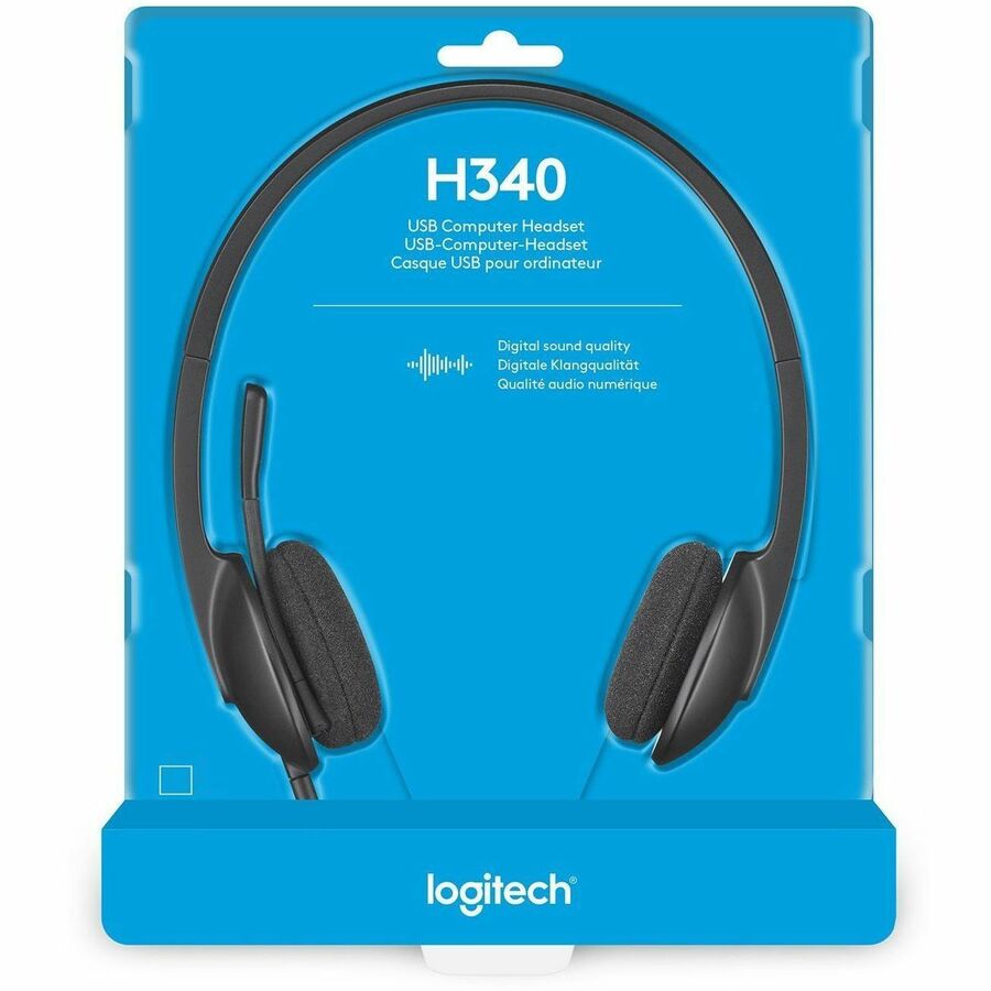 Logitech H340 USB Headset with Noise-Canceling Microphone for PC and Mac
