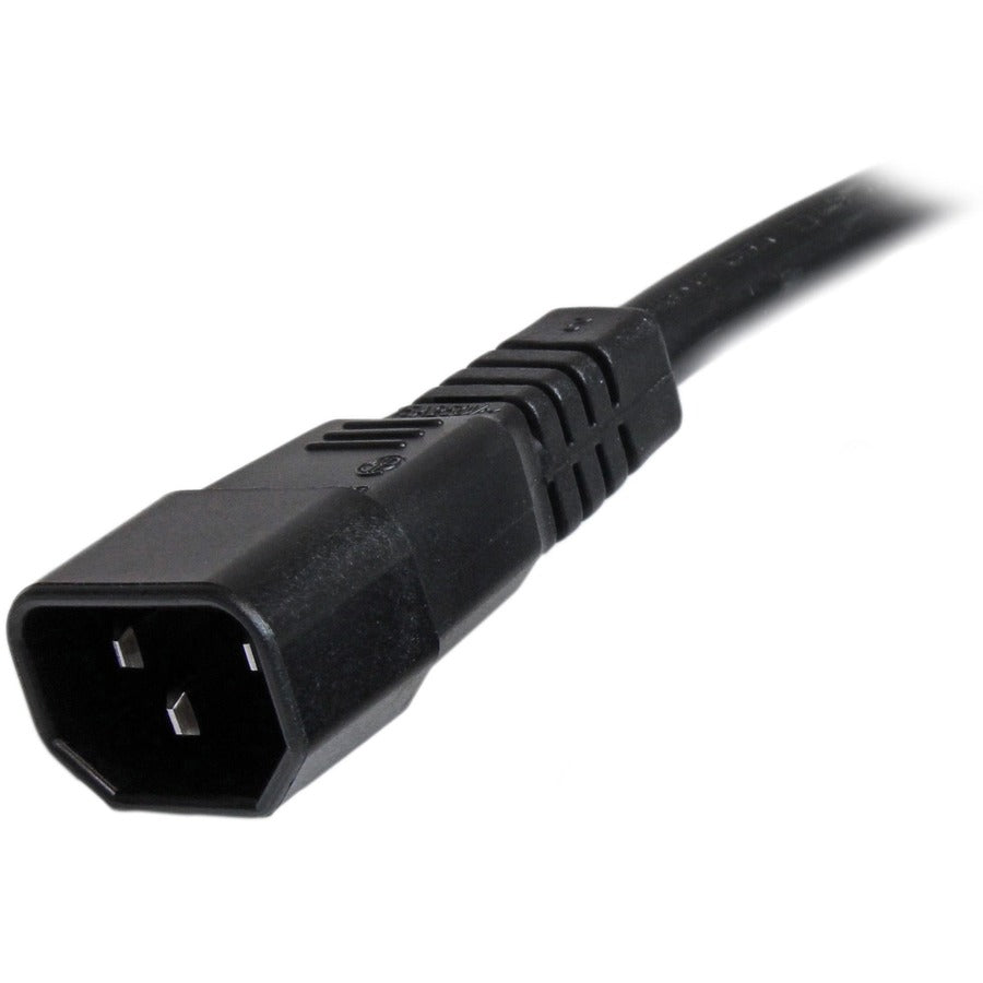 StarTech.com PXTC14C156 6 ft Heavy Duty Power Cord - IEC C14 to C15, 14 AWG, 250V 15A, Black