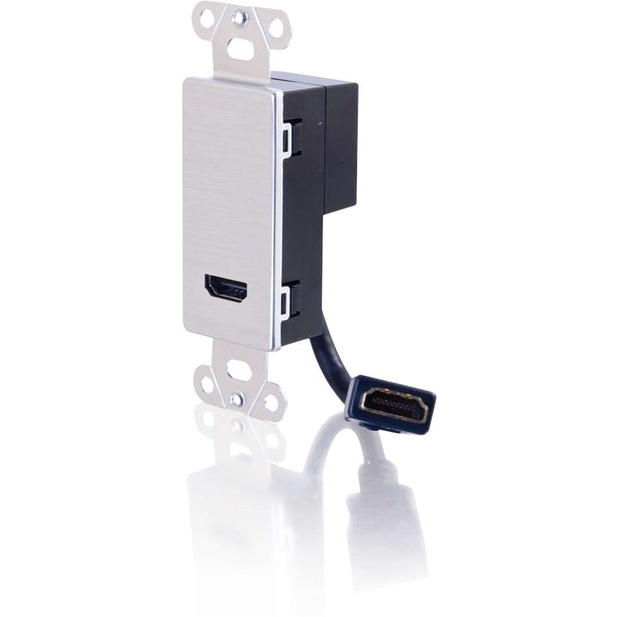 Legrand Group C2G 41042 HDMI Pass Through Decorative Wall Plate - Aluminum, Single Gang