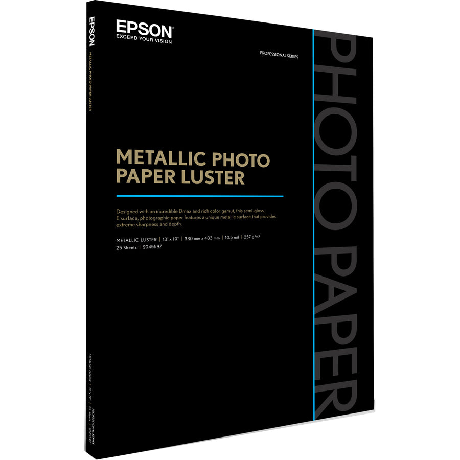 Epson S045597 Photo Paper - 13 x 19 Inch Semi-Gloss Metallic Finish for Stunning Photographic Prints