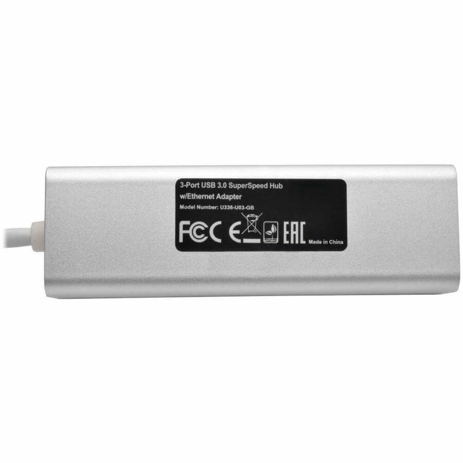 Eaton Tripp Lite Series U336-U03-GB USB 3.0 Gigabit Ethernet Network Adapter with 3-Port USB Hub