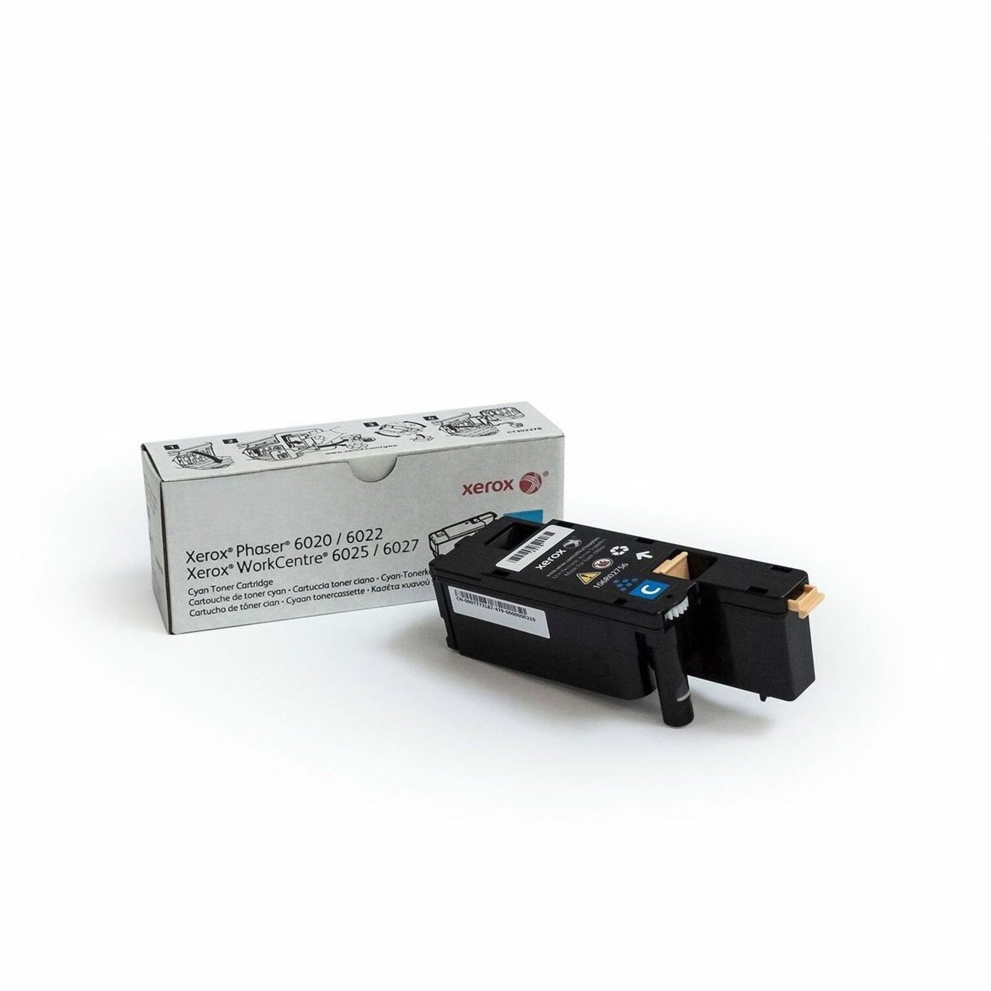 Xerox Genuine Phaser 6022/WorkCentre 6027 Cyan Toner Cartridge (106R02756) - 1000 Pages Yield