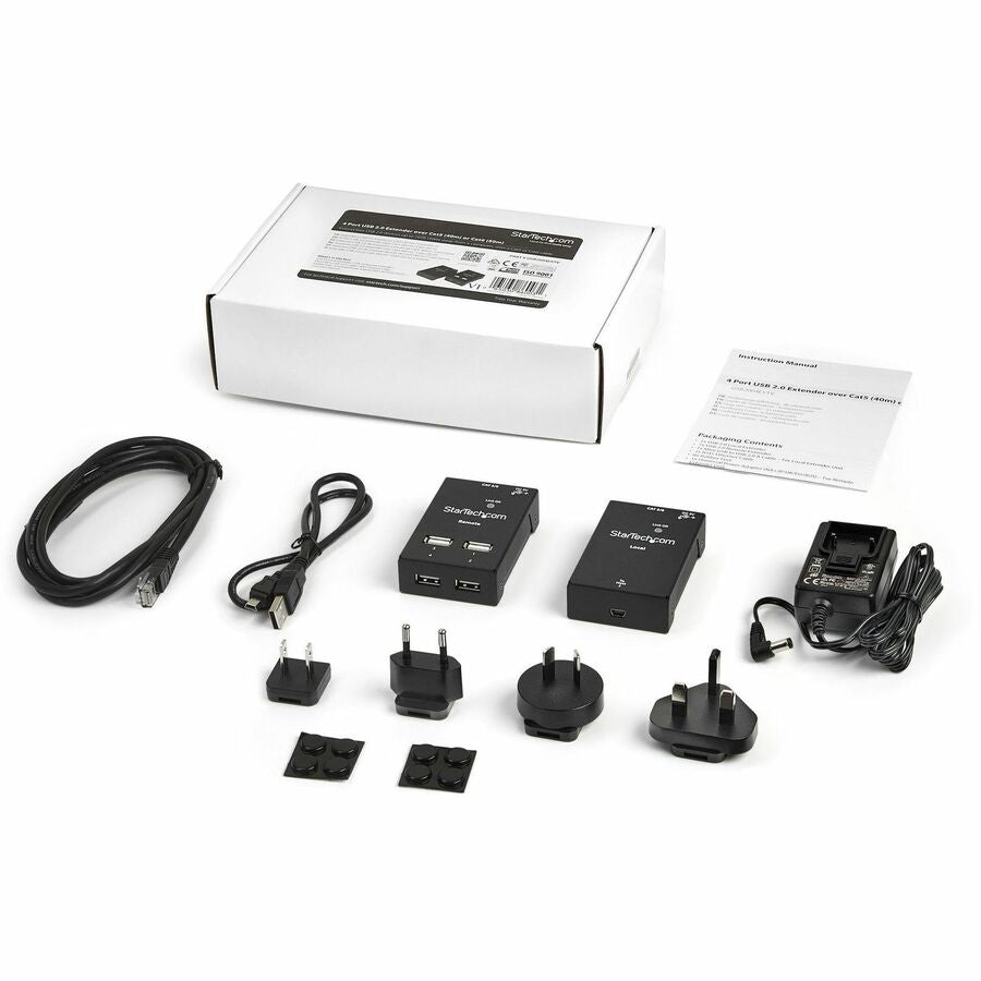 StarTech.com 4 Port USB 2.0 Extender over Cat5/Cat6 - Up to 130 Feet