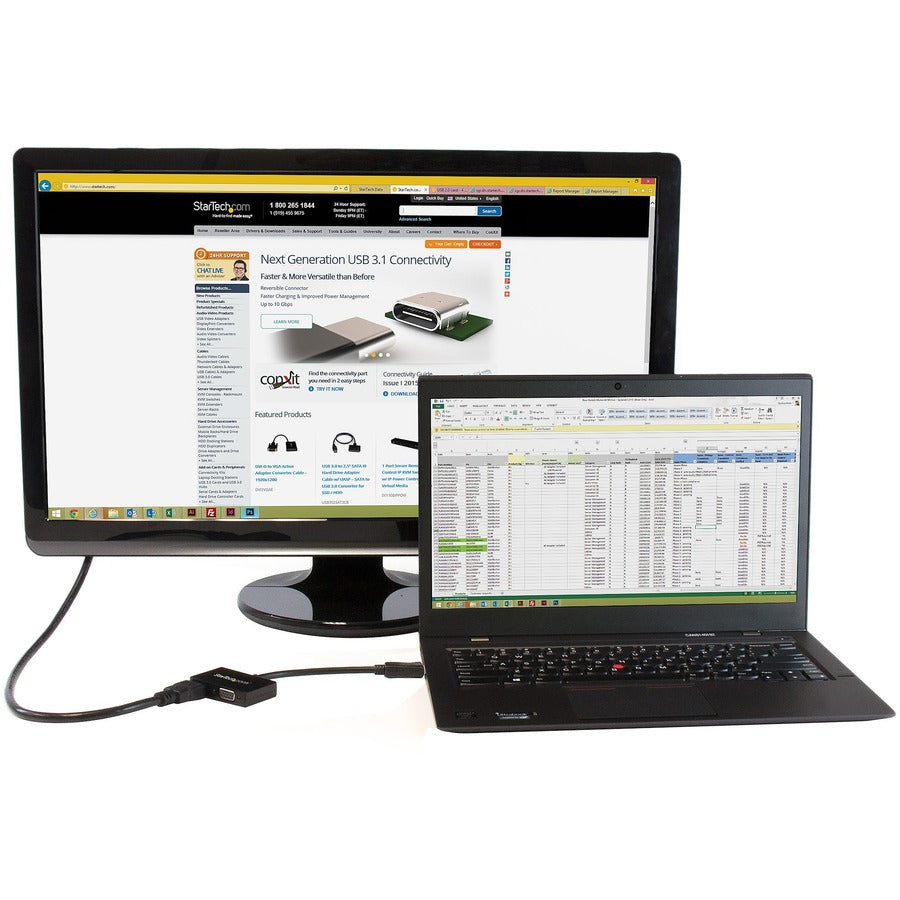 StarTech.com DP2HDVGA Travel A/V Adapter: 2-in-1 DisplayPort to HDMI and VGA