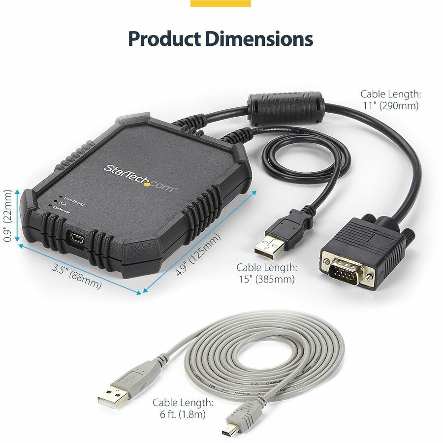 StarTech.com Laptop to Server KVM Console with Rugged USB Crash Cart Adapter Part NOTECONS02X