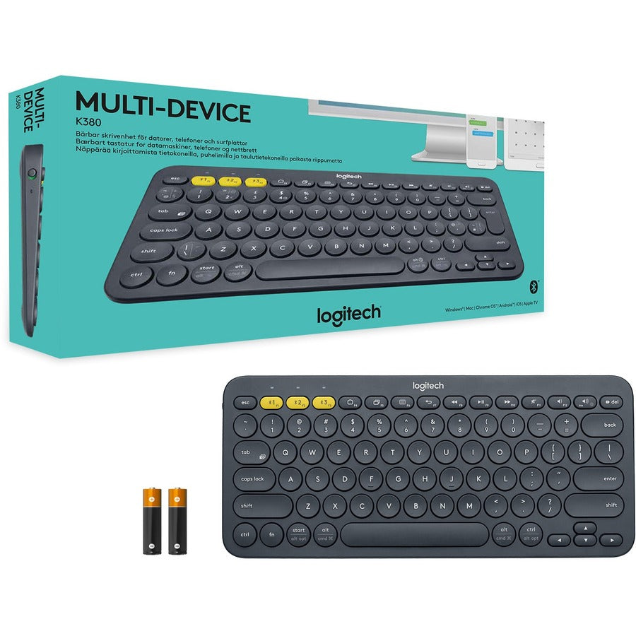 Logitech K380 Multi-Device Bluetooth Keyboard - Compact Wireless Keyboard for Multiple Platforms