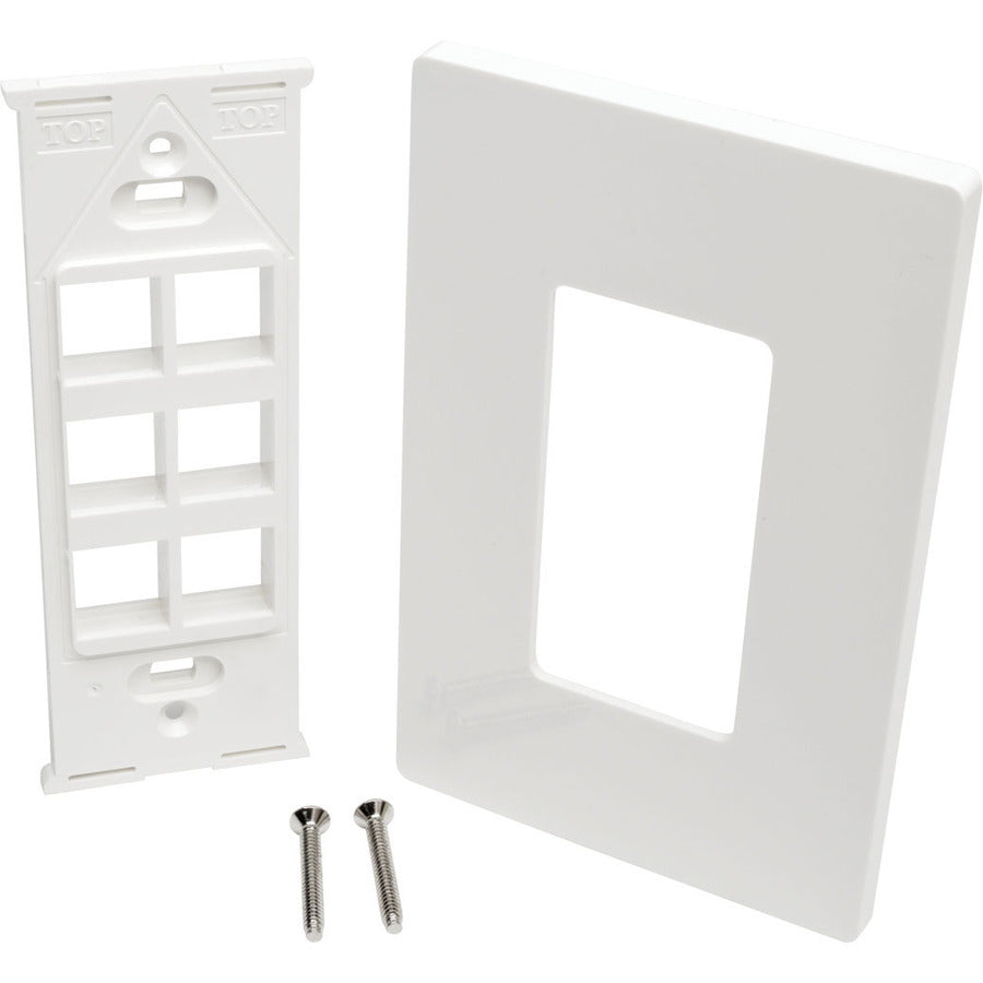 Eaton Tripp Lite Series 6-Port Single-Gang Universal Keystone Wallplate, White