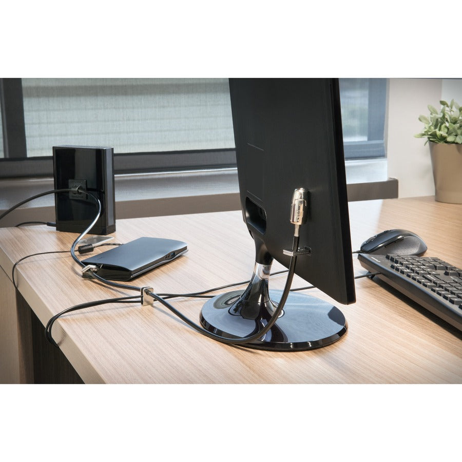 Kensington K64424WW Desktop & Peripherals Locking Kit 2.0 with 8 ft Carbon Steel Cable