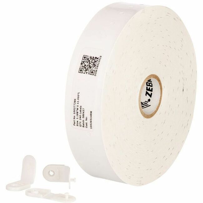 Zebra Z-Band QuickClip Kit - Durable White Medical Labels for Long-Life Applications