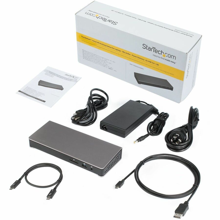 StarTech.com Thunderbolt 3 Dock - Dual 4K 60Hz Monitor USB-C and Thunderbolt 3 Docking Station with 85W Power Delivery