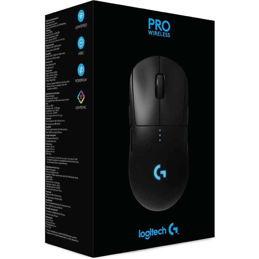 Logitech Pro Wireless Gaming Mouse - HERO 16K Sensor, LIGHTSPEED Wireless, 8 Programmable Buttons
