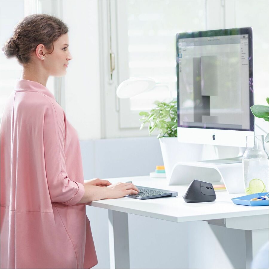 Logitech MX Vertical Wireless Ergonomic Mouse - Rechargeable with 4000 DPI Optical Tracking
