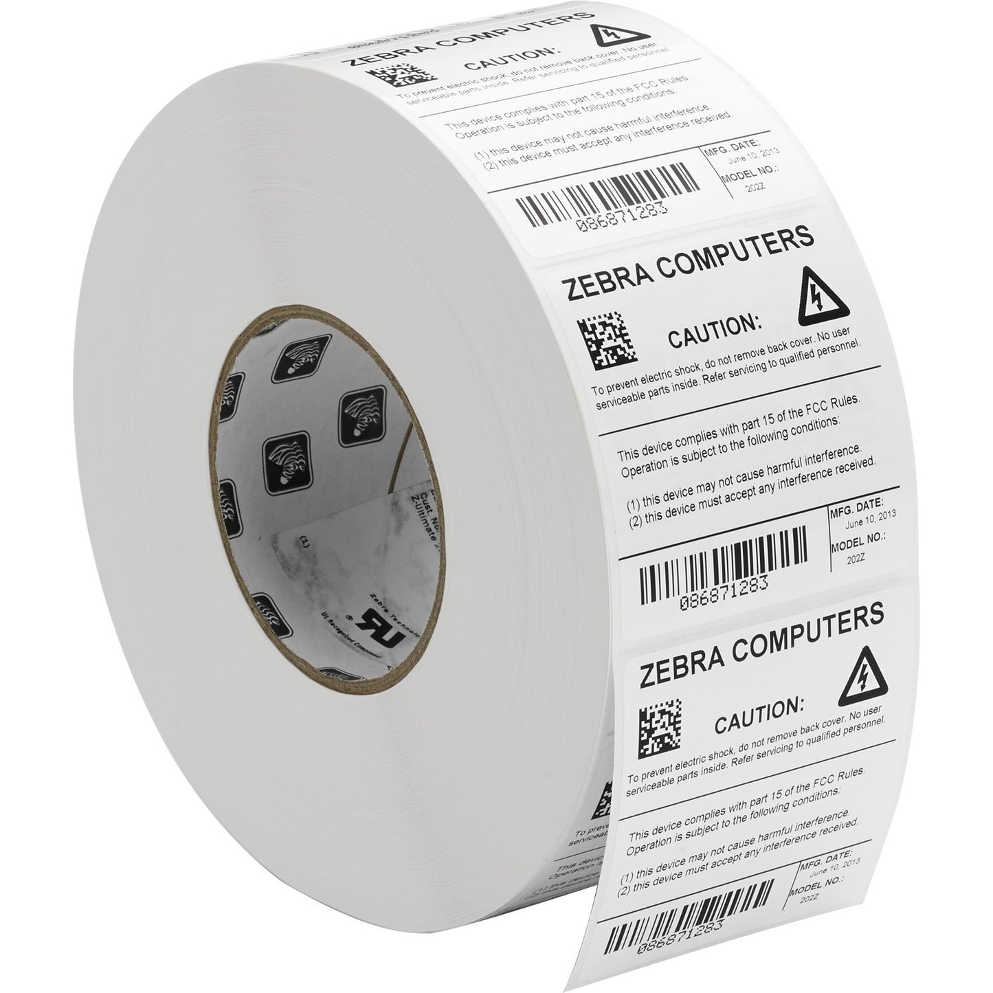 Zebra Z-Xtreme 4000T High-Tack White Polyester Barcode Labels – Durable, Chemical-Resistant, Indoor/Outdoor Use