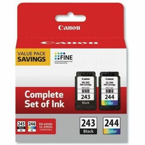 Canon PG-243 / CL-244 Value Pack Original Laser Ink Cartridges for Canon PIXMA Printers