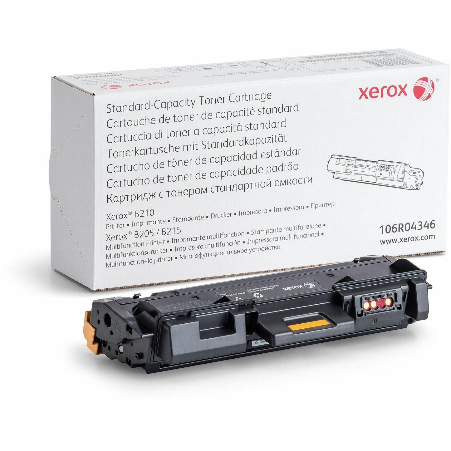 Xerox Genuine B205/B210/B215 Black Standard Capacity Toner Cartridge (1500 Pages) - Part 106R04346