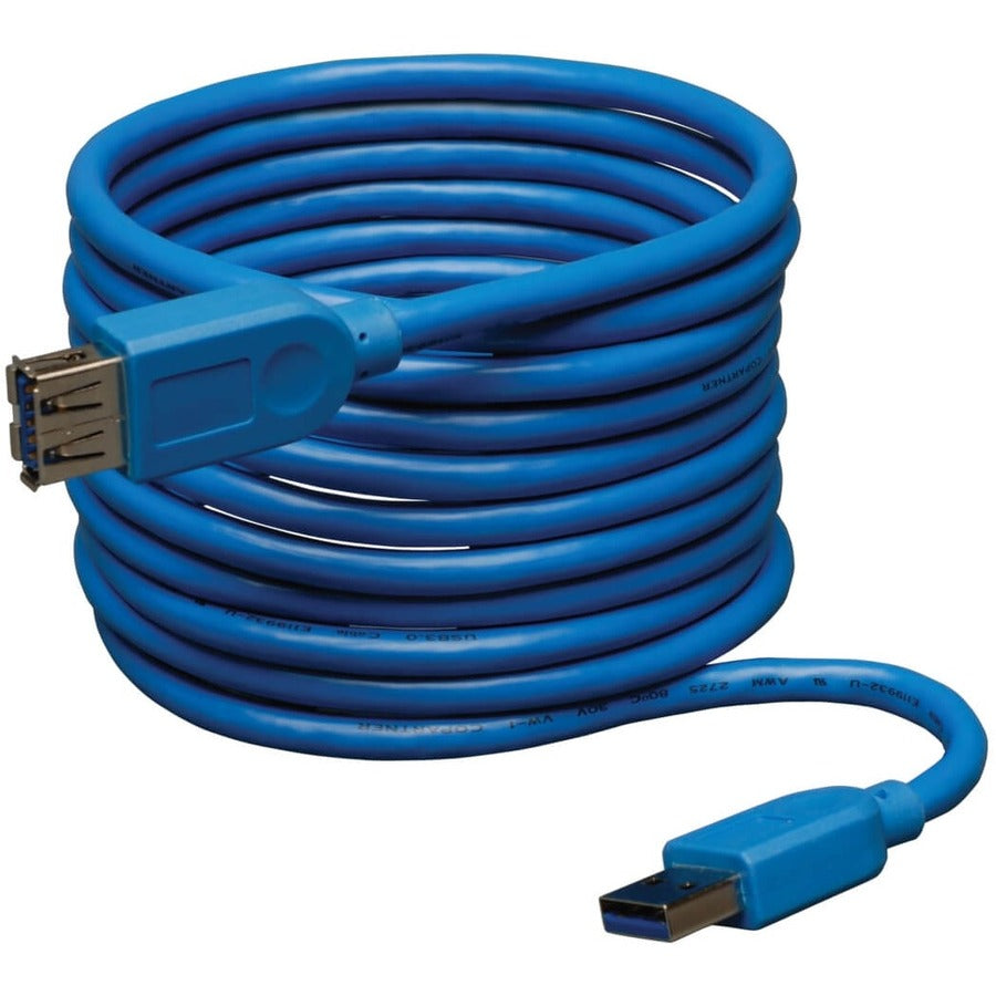 Eaton Tripp Lite Series USB 3.0 SuperSpeed Extension Cable (A M/F), 16 ft, Blue