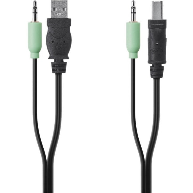 Belkin TAA USB/AUD Secure KVM Cable, USB A to USB B with 3.5mm Audio, 10 ft