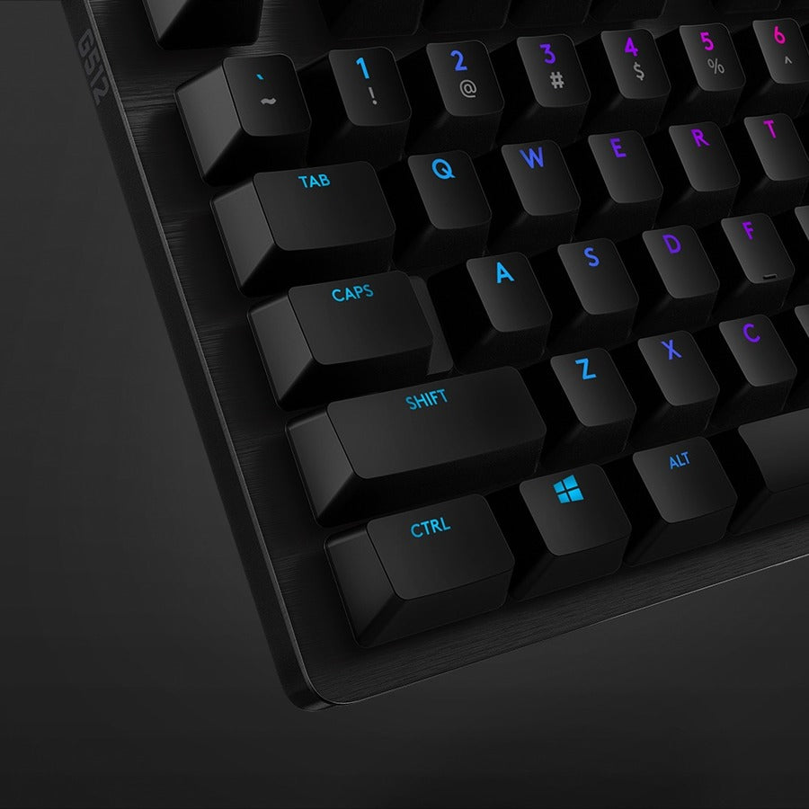 Logitech G512 LIGHTSYNC RGB Mechanical Gaming Keyboard with GX Blue Switches, USB Passthrough and Aluminum Alloy Top Case