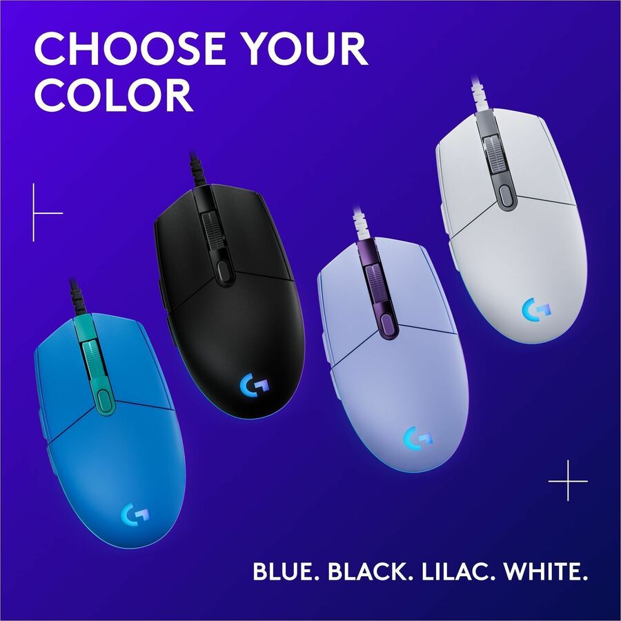 Logitech G203 Wired Gaming Mouse with 8,000 DPI and LIGHTSYNC RGB - Black