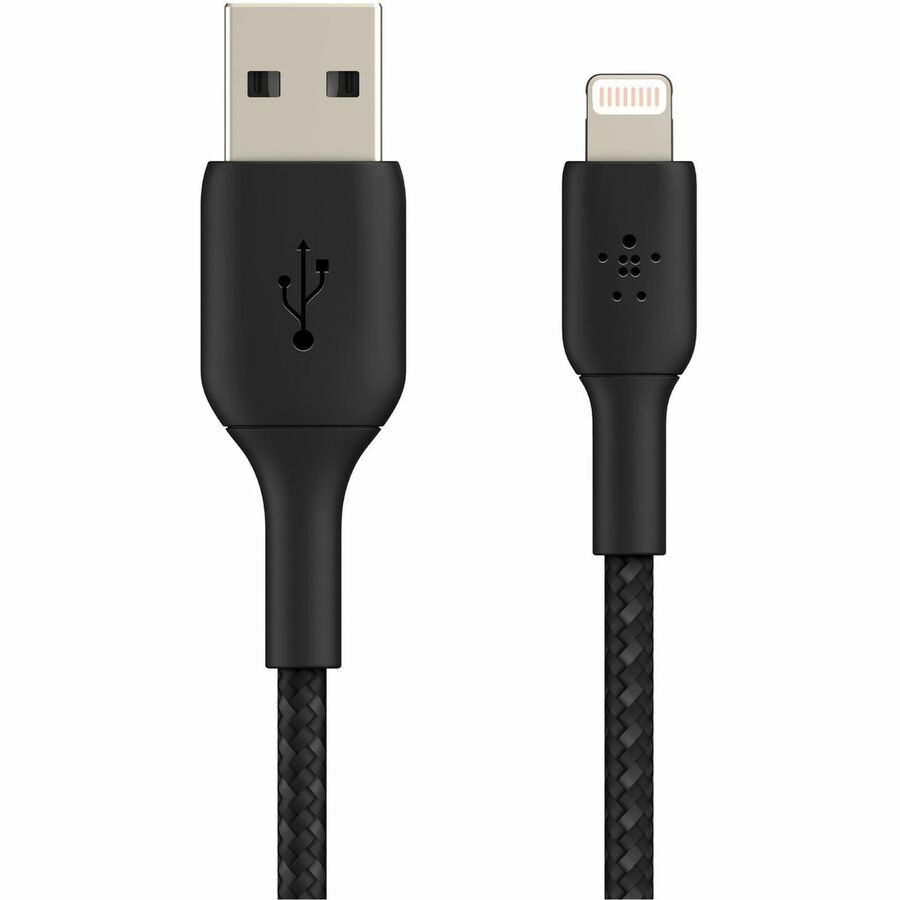 Belkin BoostCharge Braided Lightning to USB-A Cable (2m / 6.6ft, Black)