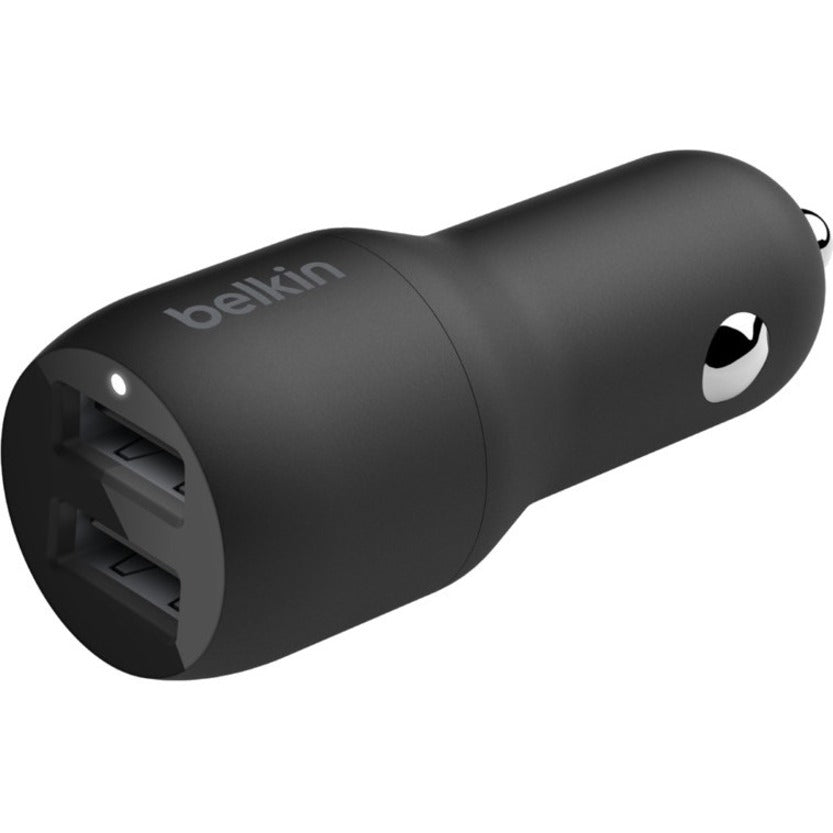 Belkin BoostCharge CCB001BTBK Dual USB-A Car Charger 24W for Fast Charging