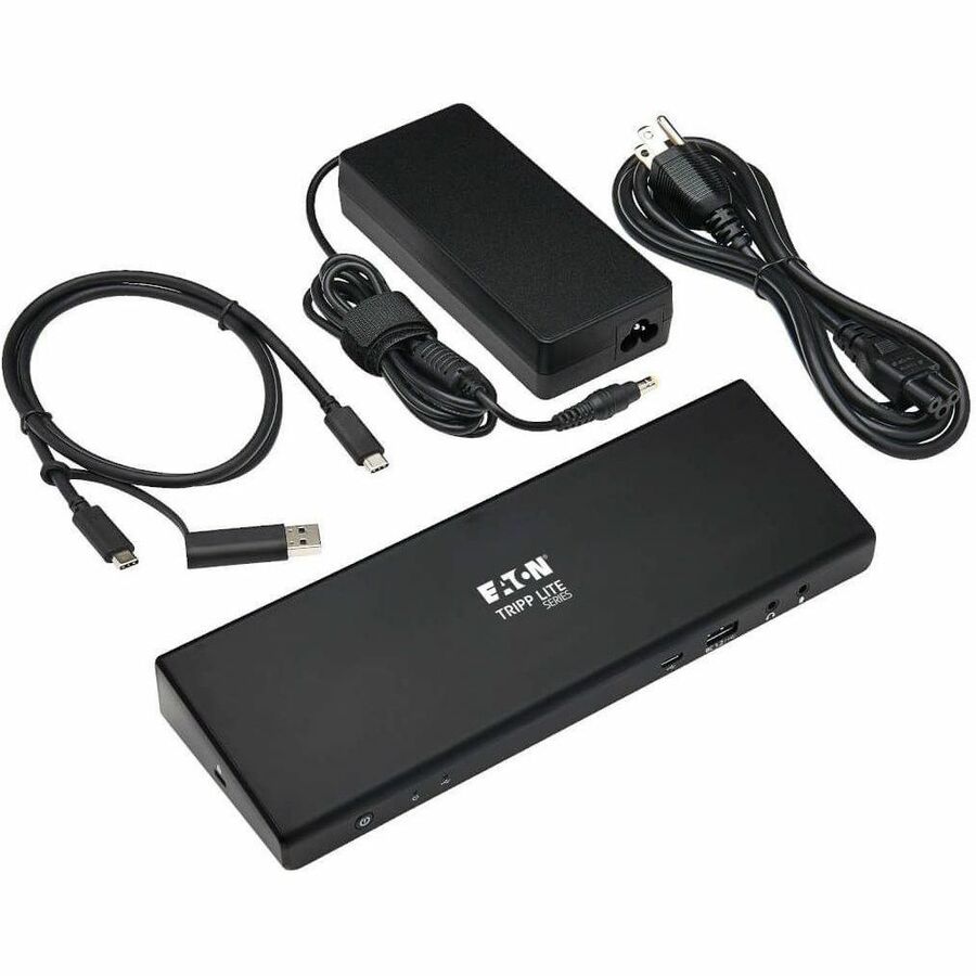 Eaton Tripp Lite Series U442-DOCK21-B USB-C Docking Station with Dual 4K/5K Displays, Gigabit Ethernet, USB 3.0 Ports, and 85W Power Delivery
