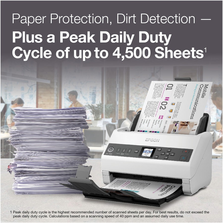 Epson DS-730N Sheetfed Scanner - 600 dpi Optical, Network Color Document Scanner