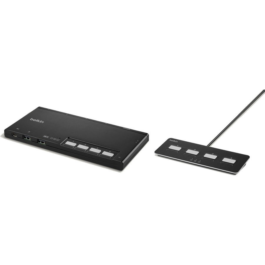 Belkin F1DN204MOD-PP-4 4-Port Dual Head DisplayPort Modular Secure KVM Switch with Remote Control
