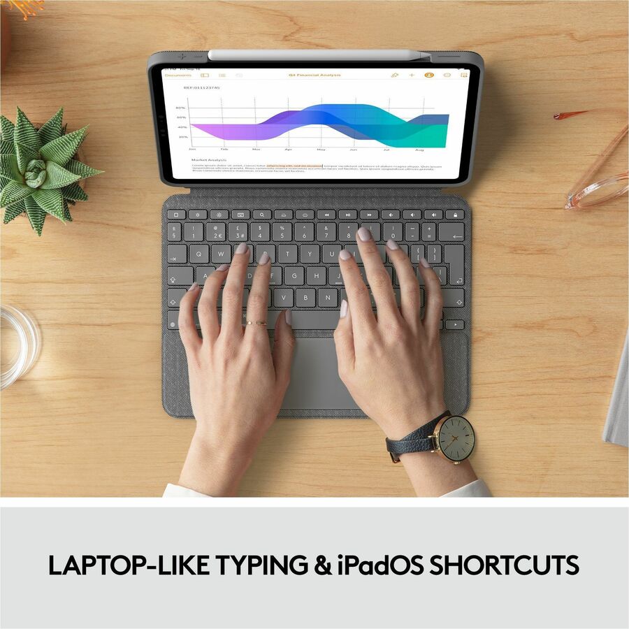 Logitech Combo Touch Keyboard and Cover Case for 11-Inch iPad Pro (3rd & 2nd Generation) - Oxford Gray