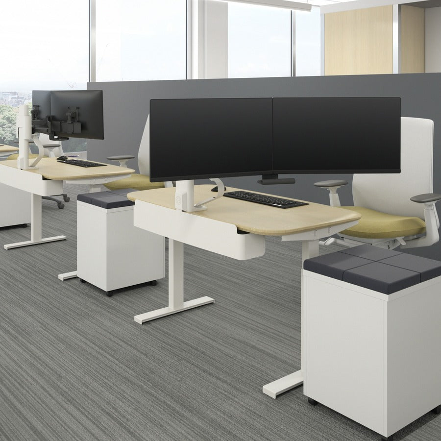 Ergotron TRACE Dual Monitor Mount (White) – Adjustable Desk Mount for 27-Inch LCD Displays