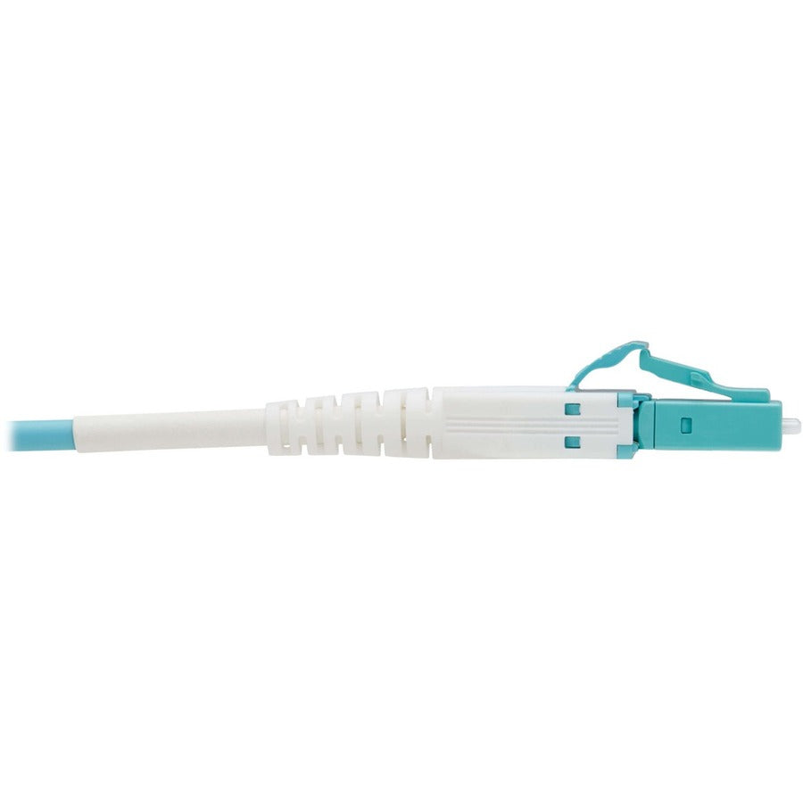 Eaton Tripp Lite Series 100G Duplex Multimode 50/125 OM4 Fiber Optic Network Cable - 15 Meters, Aqua Jacket