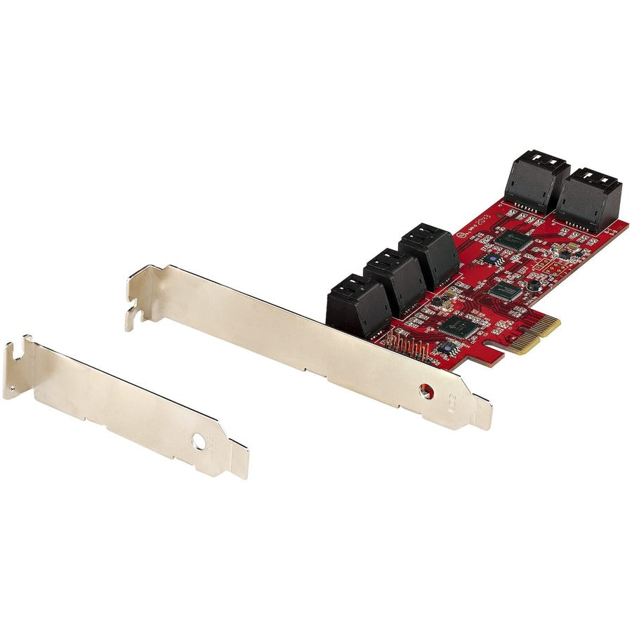 StarTech.com PCIe SATA Card, 10 Port PCIe SATA Expansion Card, 6Gbps SATA Adapter, Stacked SATA Connectors