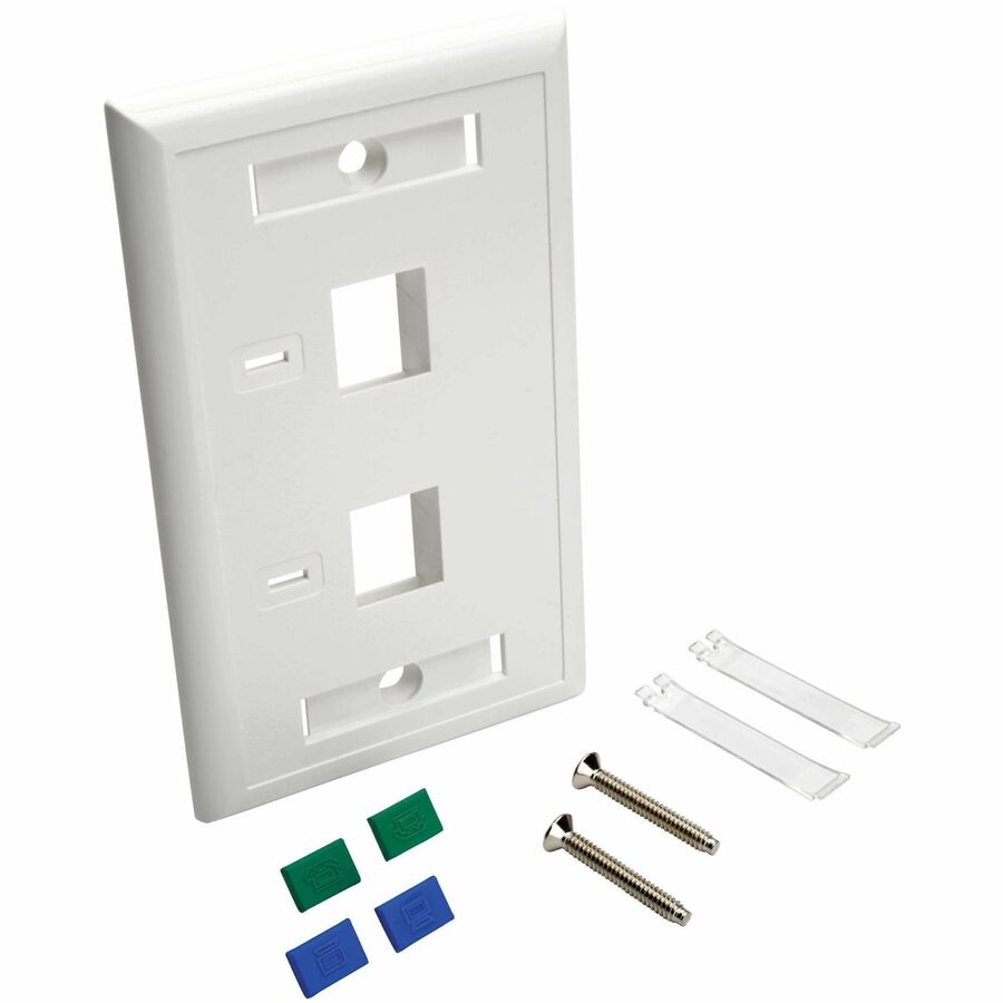 Eaton Tripp Lite Series 2-Port Keystone Faceplate, Single Gang, White