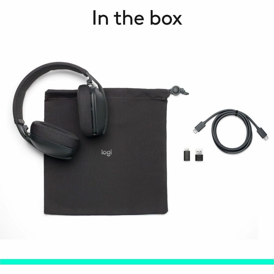 Logitech Zone Vibe Wireless Bluetooth Headset with USB-C Receiver and Noise-Canceling Microphone