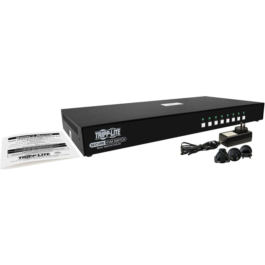 Eaton Corporation B002-DV1AC8-N4 Secure 8-Port DVI KVM Switch with NIAP PP4.0 Certification