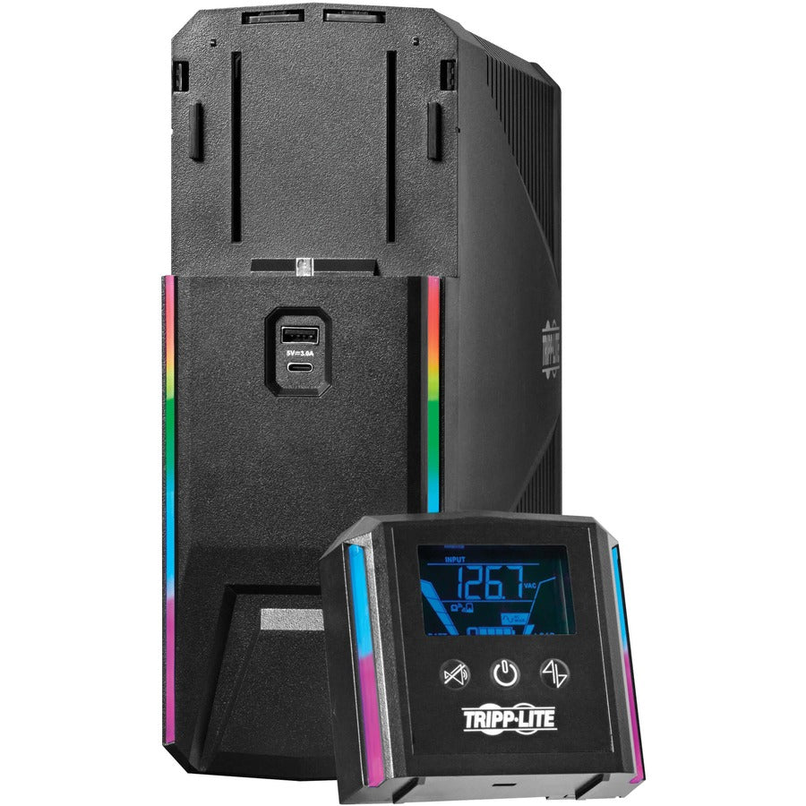 Eaton Tripp Lite Series 1500VA 900W 120V Pure Sine Wave Gaming UPS Battery Backup with LCD and RGB Lighting