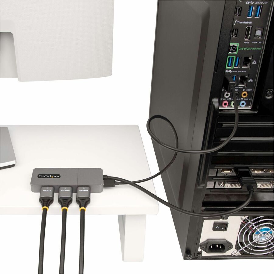 StarTech.com MST14DP123HD DisplayPort to Triple HDMI 4K 60Hz MST Hub for Windows