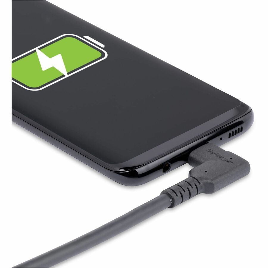 StarTech.com 6ft Rugged Right Angle USB-C Cable - USB 3.2 Gen 1, 5 Gbps Data Transfer, 4K Video, 100W Power Delivery