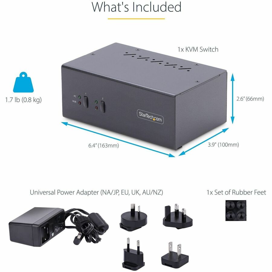 StarTech.com 2-Port Dual-Monitor DisplayPort KVM Switch (Part Number: P2DD46A2-KVM-SWITCH)