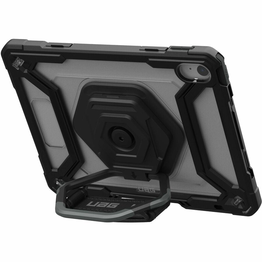 Urban Armor Gear Plasma Case for iPad 10th Generation – Rugged Black Protective Cover with Hand Strap and Screen Protector